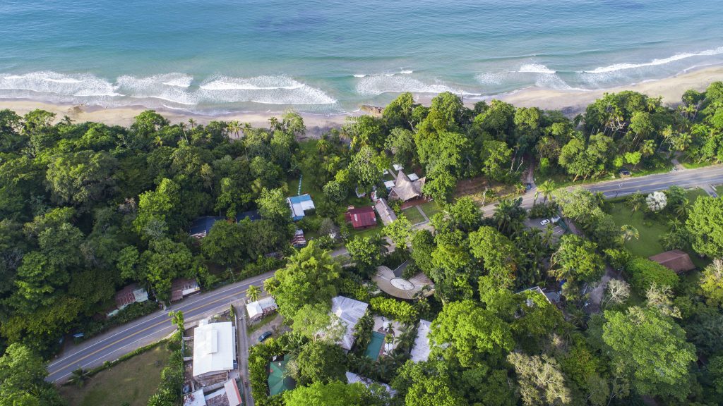aerial shot of hotel