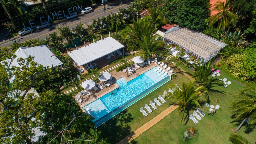 aerial shot of hotel