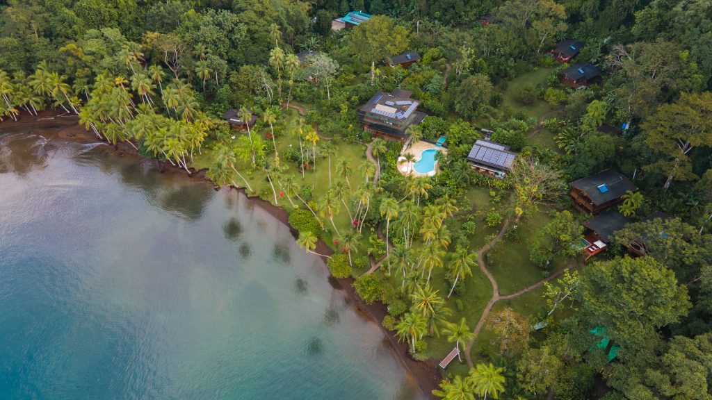 aerial shot of hotel