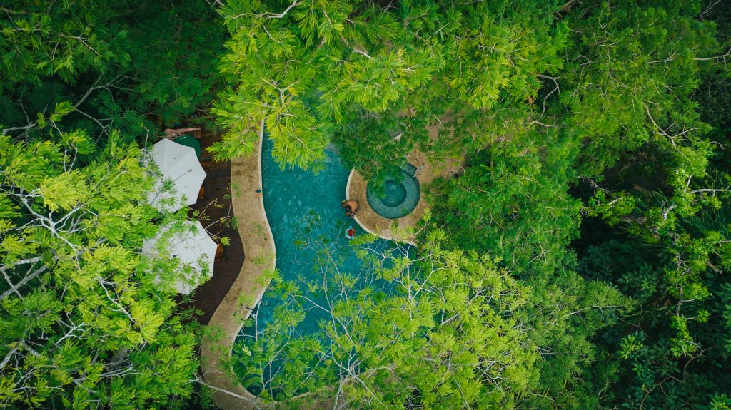 aerial view of pool