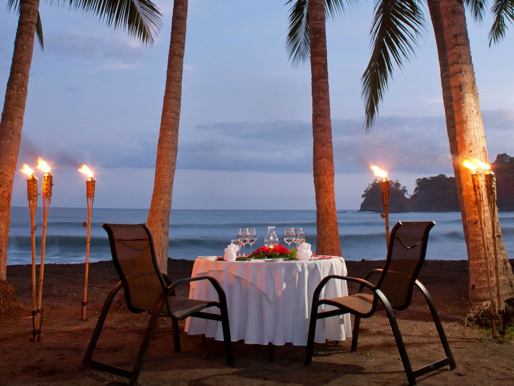 romantic dinner beach