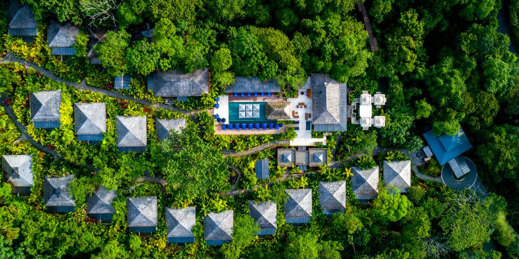 Aerial view of resort