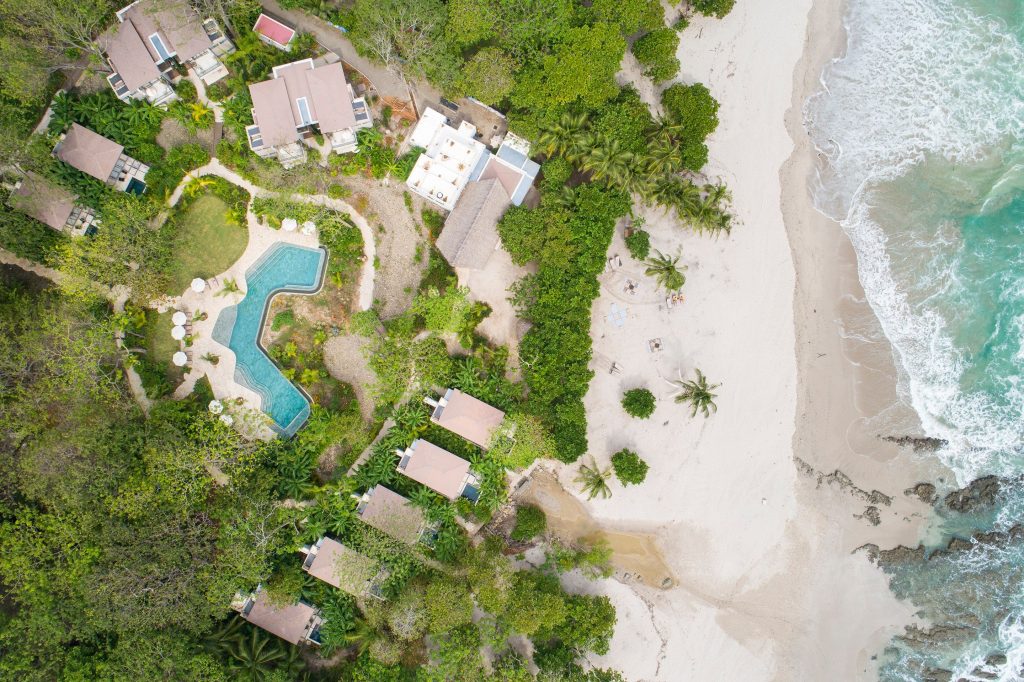 aerial shot of hotel