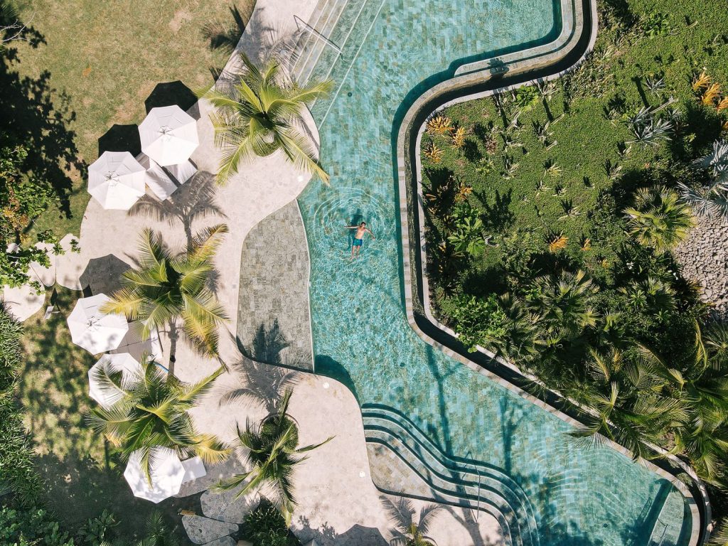 aerial view of pool