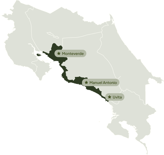 Central Pacific and Monteverde Map